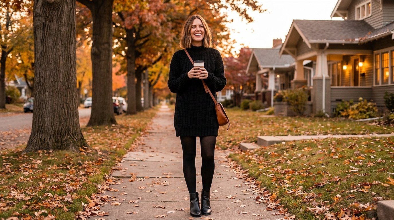 black dress black tights brown boots How to Wear Ankle With a Dress: 12 Outfits Color:dark beige Exception Red Gothic Wedding Dress