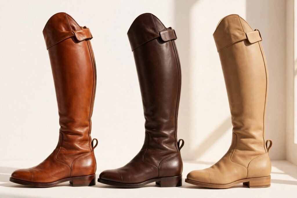 Brown and chocolate riding boots colour story