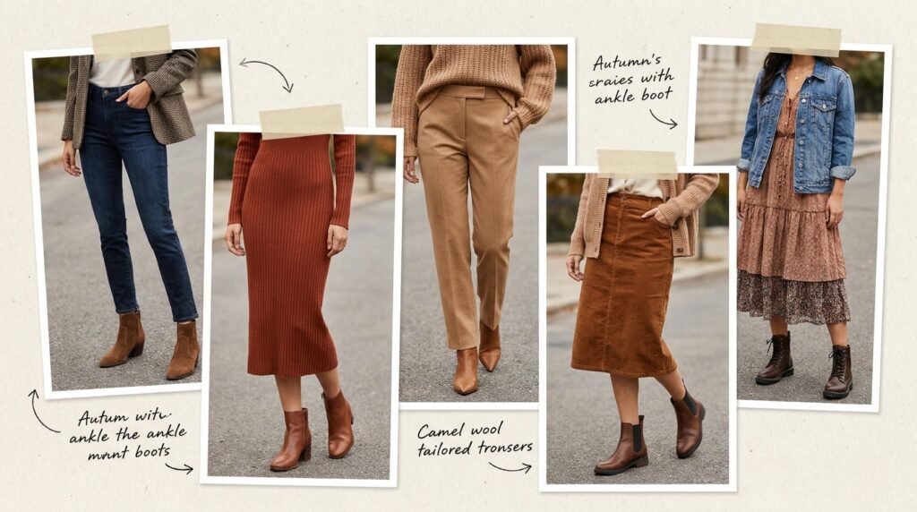 Five fall outfit of the day ideas with ankle boots